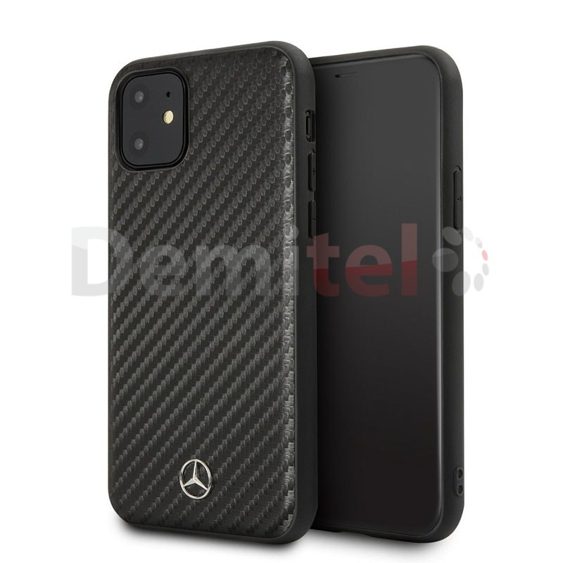 Силиконов гръб MERCEDES-BENZ Dynamic с карбон за iPhone 11 Черен