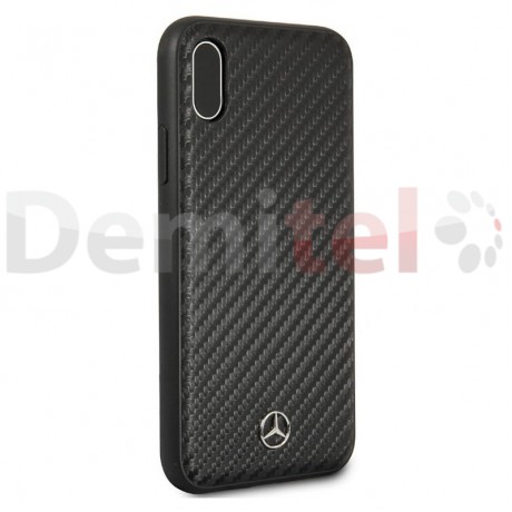 Силиконов гръб MERCEDES-BENZ Dynamic с карбон за iPhone XS Max Черен