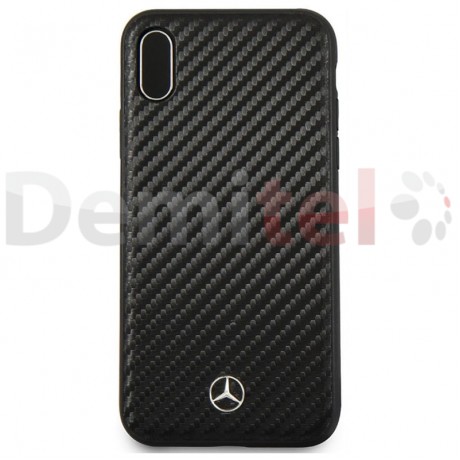 Силиконов гръб MERCEDES-BENZ Dynamic с карбон за iPhone XS Max Черен