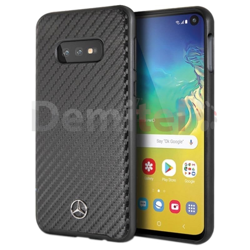 Силиконов гръб MERCEDES-BENZ Dynamic с карбон за Galaxy S10e Черен