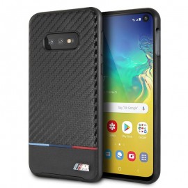 Силиконов гръб BMW M Carbon Tricolor Stripe за Galaxy S10e Черен 