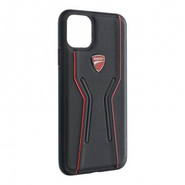 Силиконов гръб DUCATI Superbike D6 с естествена кожа за iPhone 11 Черен 