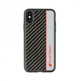 Силиконов гръб AUDI R8 D1 с карбон за iPhone XS Max Сив 