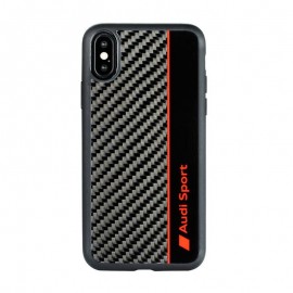 Силиконов гръб AUDI R8 D1 с карбон за iPhone XS Max Черен 