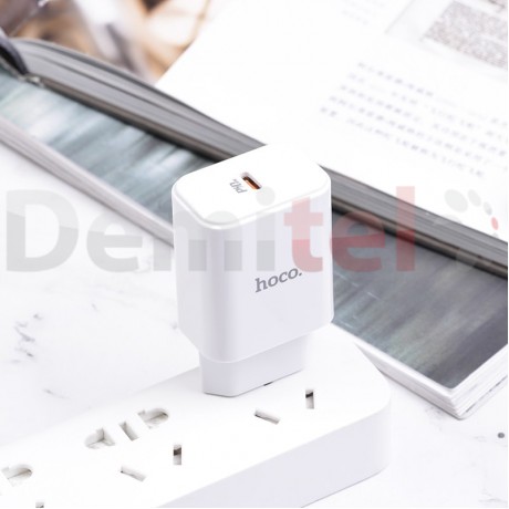 Зарядно HOCO C71A PD 3.0 с USB>Type-C към Lightning кабел Бяло