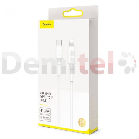 Кабел BASEUS Mini White USB-C към Lightning 1м Бял