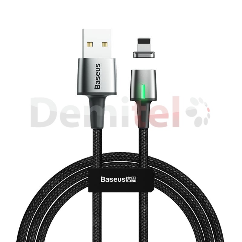 Кабел BASEUS Zinc Magnetic Lightning 2м Черен