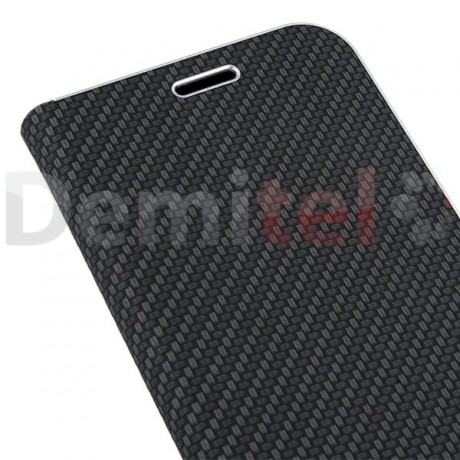Тефтер VENNUS Carbon Book за Galaxy J4 2018 Черен