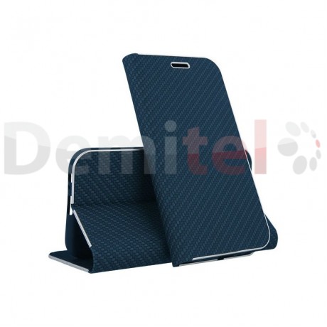 Тефтер VENNUS Carbon Book за Galaxy A6 2018 Син