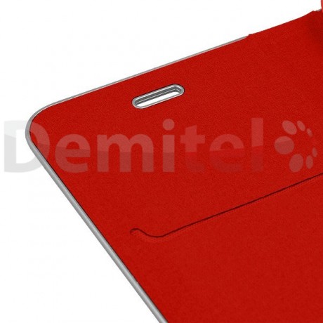 Тефтер VENNUS Carbon Book за Galaxy A6 2018 Червен