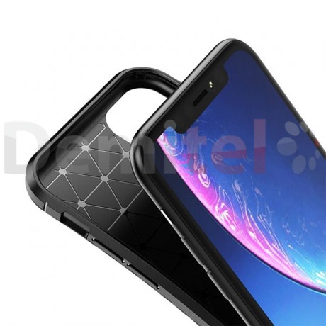 Силиконов гръб AUTO FOCUS Carbon за Apple iPhone 11 Черен
