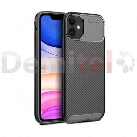 Силиконов гръб AUTO FOCUS Carbon за Apple iPhone 11 Черен
