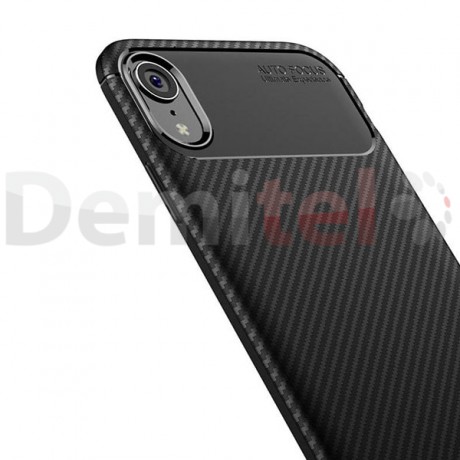 Силиконов гръб AUTO FOCUS Carbon за Apple iPhone XR Черен