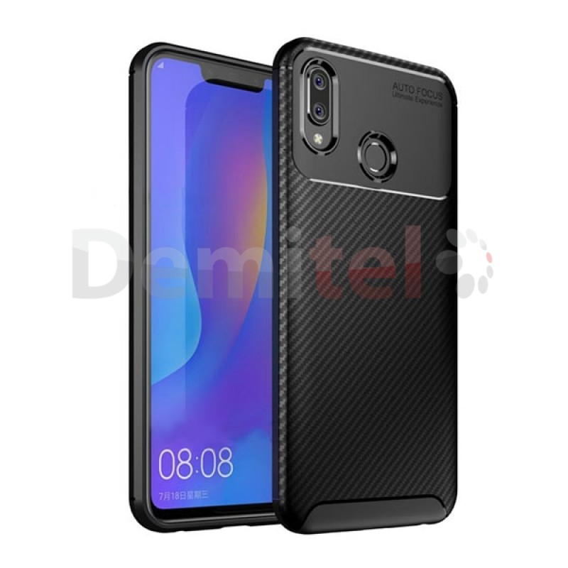 Силиконов гръб AUTO FOCUS Carbon за Honor Play Черен