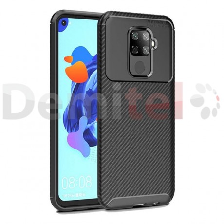 Силиконов гръб AUTO FOCUS Carbon за Huawei Mate 30 Lite Черен
