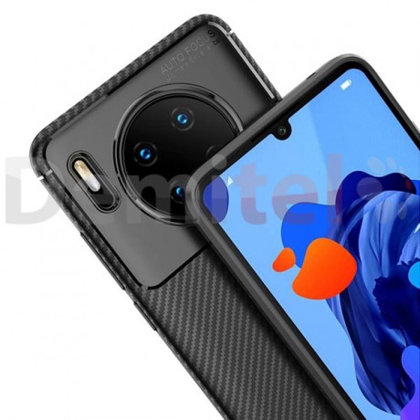 Силиконов гръб AUTO FOCUS Carbon за Huawei Mate 30 Черен