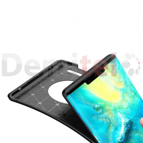 Силиконов гръб AUTO FOCUS Carbon за Huawei Mate 30 Pro Черен