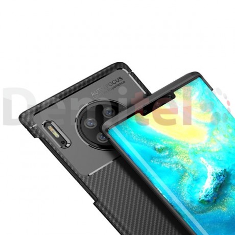 Силиконов гръб AUTO FOCUS Carbon за Huawei Mate 30 Pro Черен