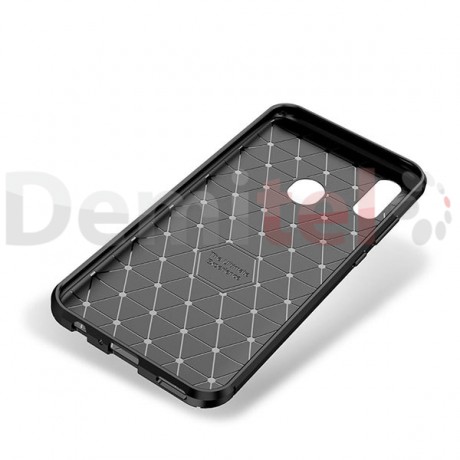 Силиконов гръб AUTO FOCUS Carbon за Huawei P Smart 2019 Черен