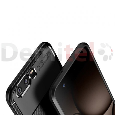 Силиконов гръб AUTO FOCUS Carbon за Huawei P10 Черен