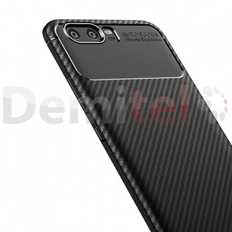 Силиконов гръб AUTO FOCUS Carbon за Huawei P10 Черен