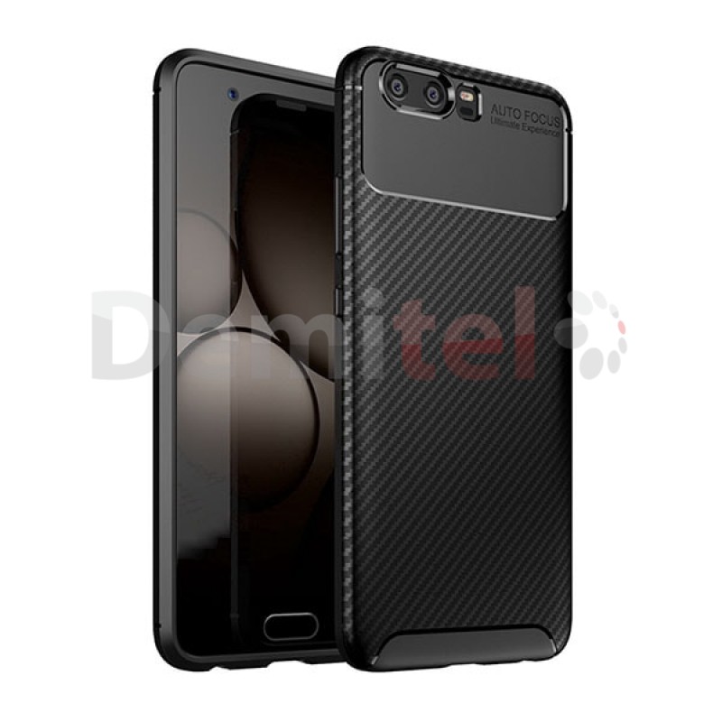 Силиконов гръб AUTO FOCUS Carbon за Huawei P10 Черен
