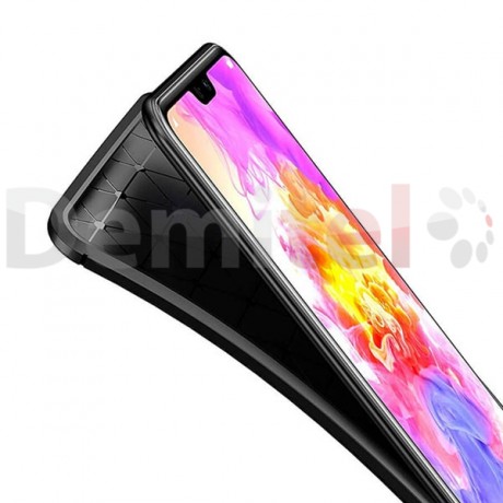 Силиконов гръб AUTO FOCUS Carbon за Huawei P20 Pro Черен