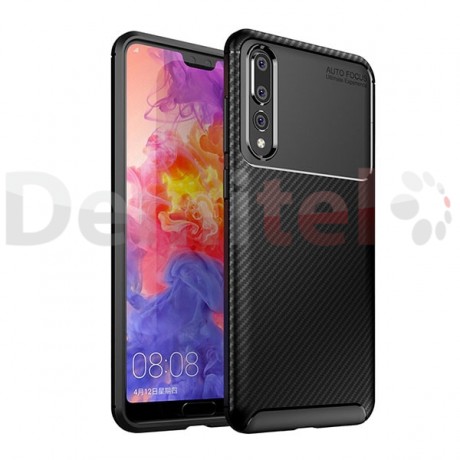 Силиконов гръб AUTO FOCUS Carbon за Huawei P20 Pro Черен