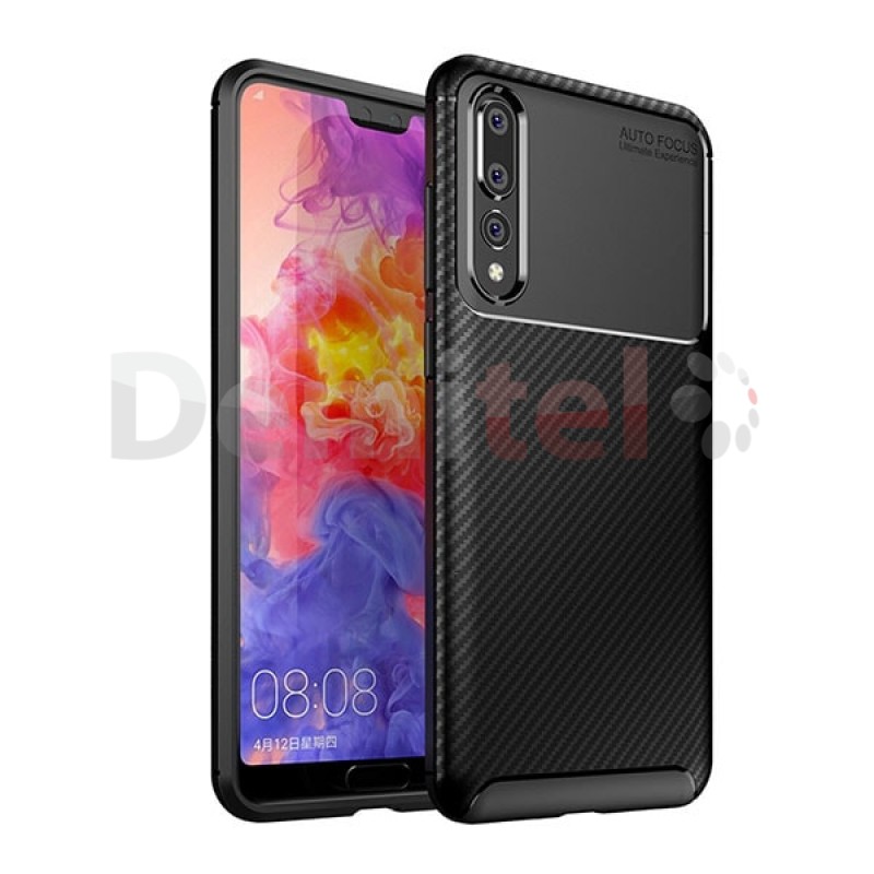 Силиконов гръб AUTO FOCUS Carbon за Huawei P20 Pro Черен