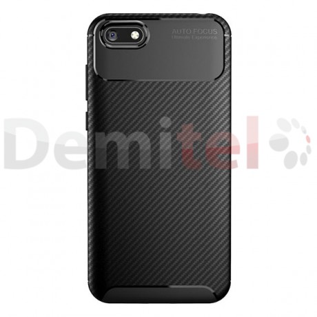 Силиконов гръб AUTO FOCUS Carbon за Huawei Y5 2018 Черен