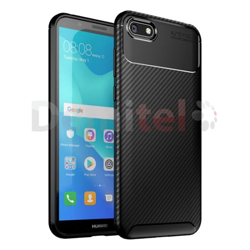 Силиконов гръб AUTO FOCUS Carbon за Huawei Y5 2018 Черен
