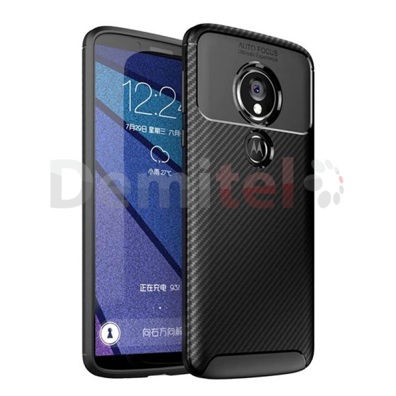Силиконов гръб AUTO FOCUS Carbon за Motorola Moto E5 Черен