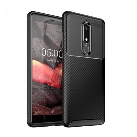 Силиконов гръб AUTO FOCUS Carbon за Nokia 5.1 Черен 