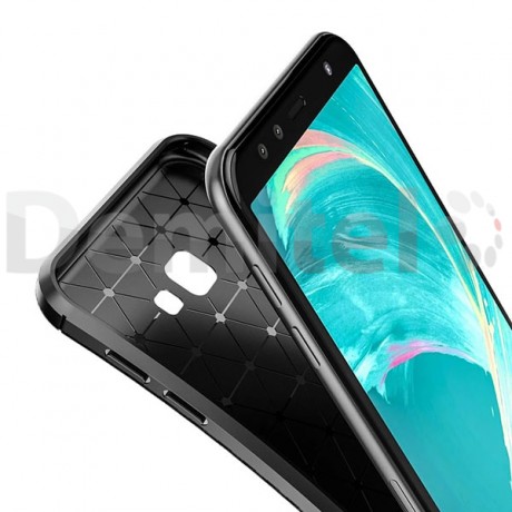 Силиконов гръб AUTO FOCUS Carbon за Samsung Galaxy J4 Plus Черен