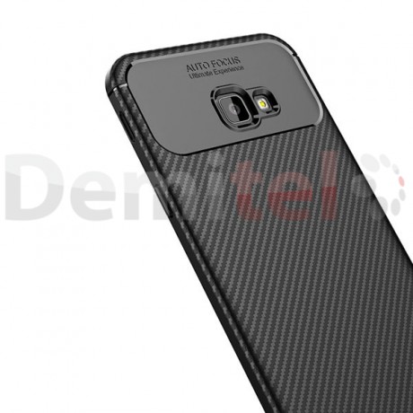 Силиконов гръб AUTO FOCUS Carbon за Samsung Galaxy J4 Plus Черен