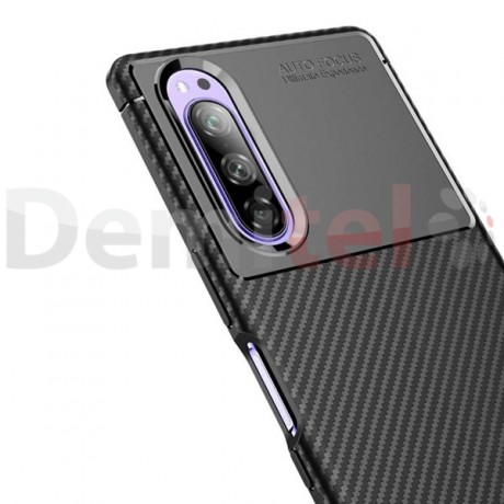 Силиконов гръб AUTO FOCUS Carbon за Sony Xperia 5 Черен
