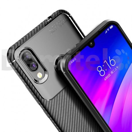 Силиконов гръб AUTO FOCUS Carbon за Xiaomi Redmi 7 Черен