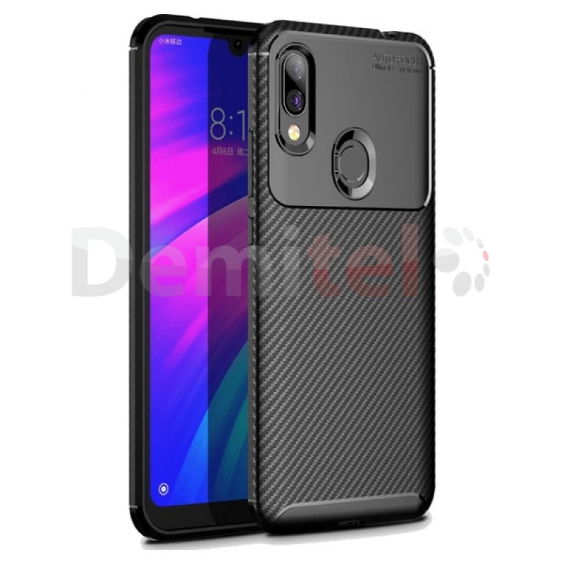 Силиконов гръб AUTO FOCUS Carbon за Xiaomi Redmi 7 Черен