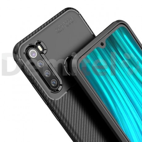 Силиконов гръб AUTO FOCUS Carbon за Xiaomi Redmi Note 8 Черен