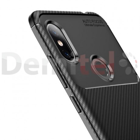 Силиконов гръб AUTO FOCUS Carbon за Xiaomi Redmi Note 6 Pro Черен