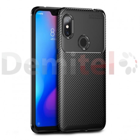Силиконов гръб AUTO FOCUS Carbon за Xiaomi Redmi Note 6 Pro Черен
