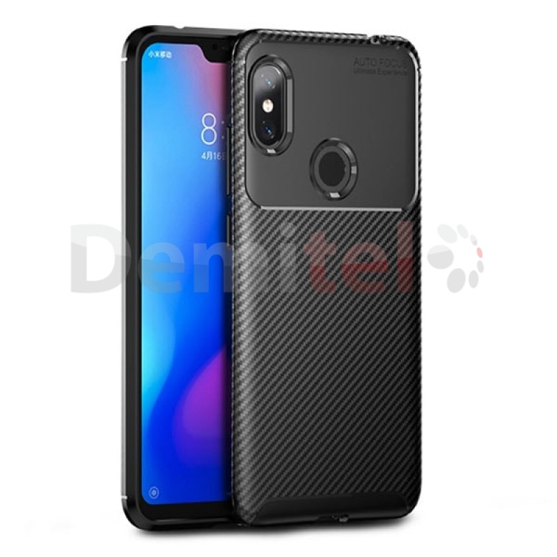 Силиконов гръб AUTO FOCUS Carbon за Xiaomi Redmi Note 6 Pro Черен