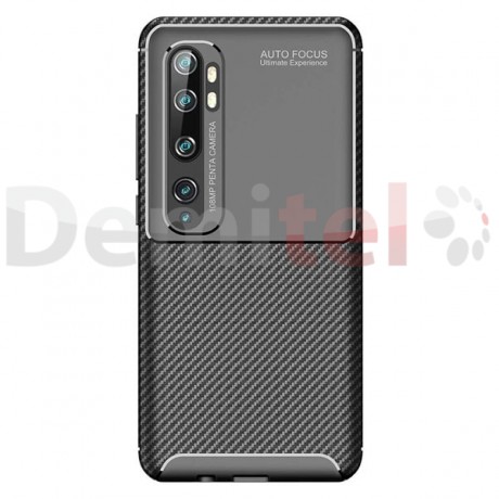 Силиконов гръб AUTO FOCUS Carbon за Xiaomi Mi Note 10 Черен