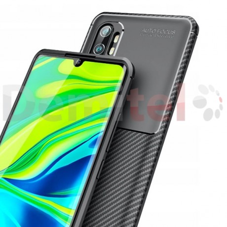 Силиконов гръб AUTO FOCUS Carbon за Xiaomi Mi Note 10 Черен