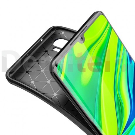 Силиконов гръб AUTO FOCUS Carbon за Xiaomi Mi Note 10 Черен