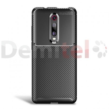 Силиконов гръб AUTO FOCUS Carbon за Xiaomi Mi 9T / Mi 9T Pro Черен