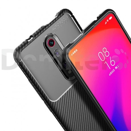 Силиконов гръб AUTO FOCUS Carbon за Xiaomi Mi 9T / Mi 9T Pro Черен
