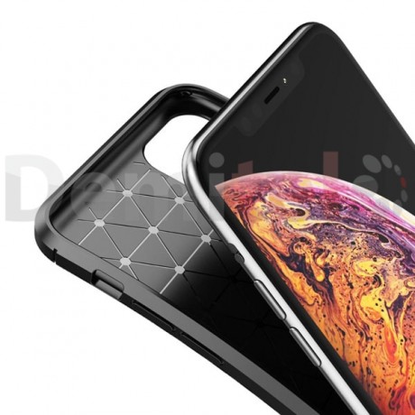 Силиконов гръб AUTO FOCUS Carbon за Apple iPhone 11 Pro Max Черен