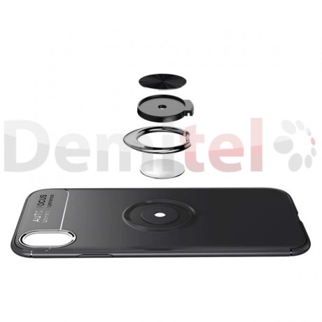Силиконов гръб AUTO FOCUS Magnetic Ring за Apple iPhone XR Черен