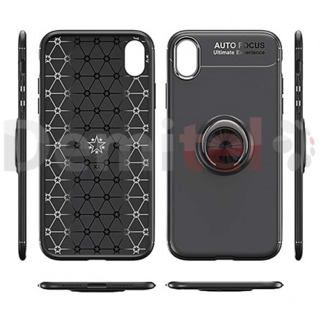 Силиконов гръб AUTO FOCUS Magnetic Ring за Apple iPhone XR Черен